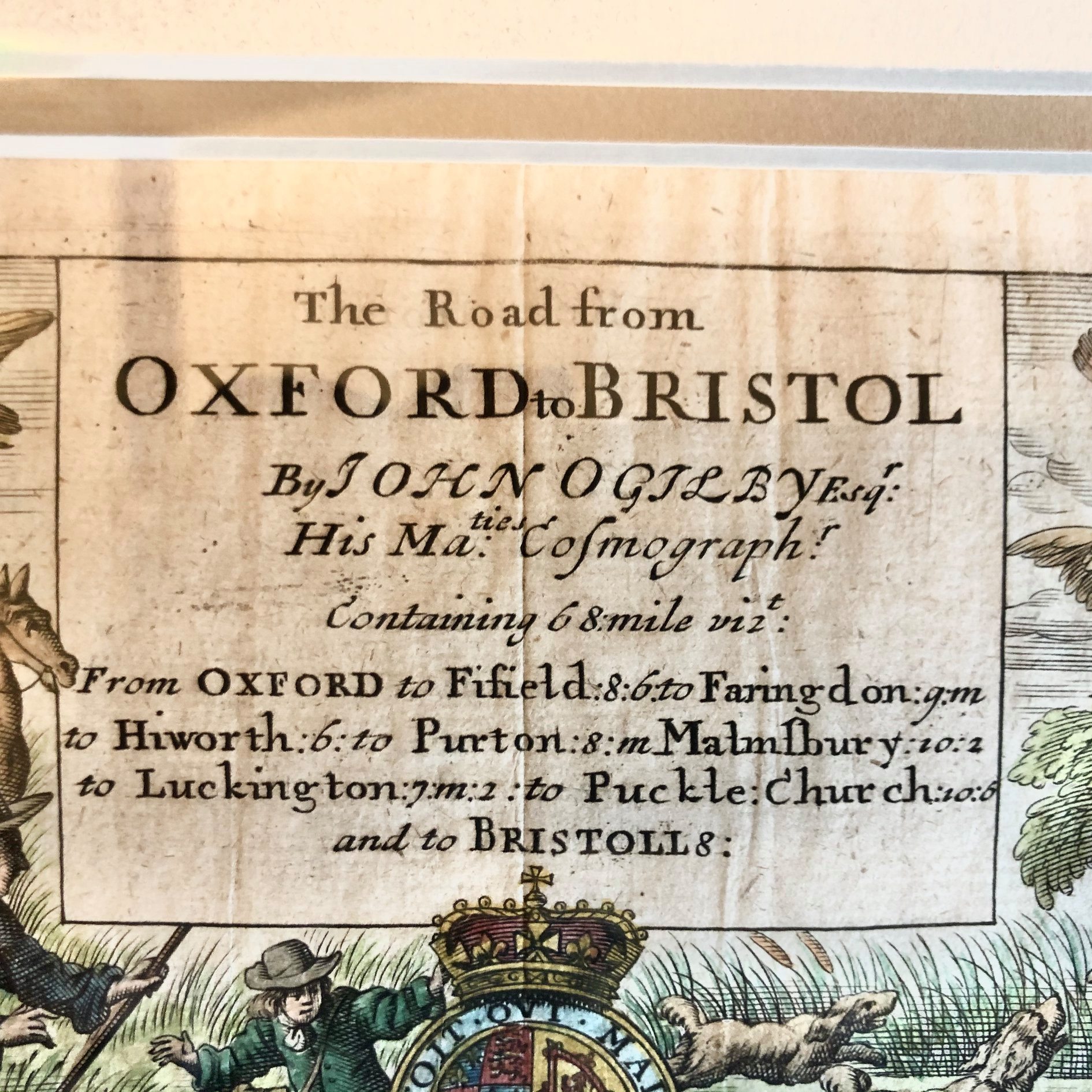 Road from Oxford to Bristol map